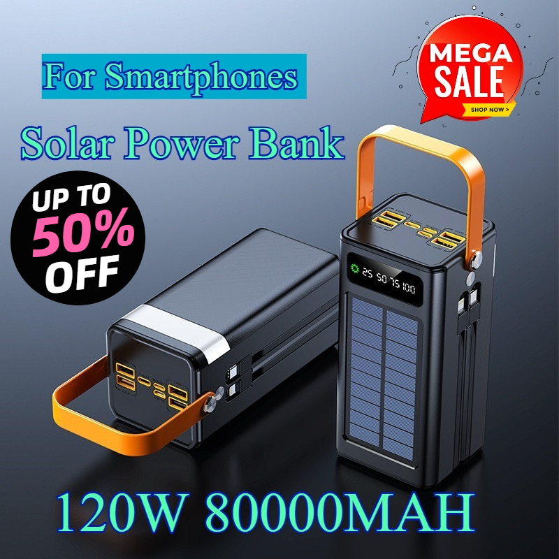 Solar Emergency Charger - 80000mAh Güneş Enerjili Powerbank 120W Süper